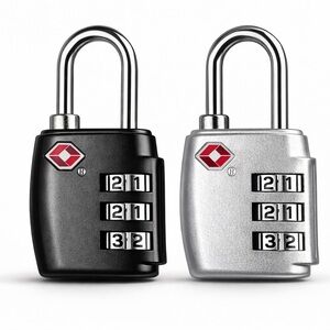 TSA Combination Padlocks - Black & Silver (Set of 2)